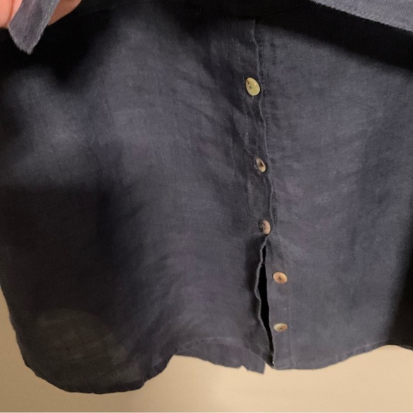 Monoreno Lagenlook Boho 100% Linen Shirt Dress Medium - Picture 14 of 15